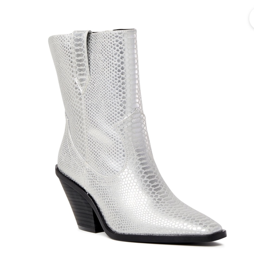 Silver Western Booties